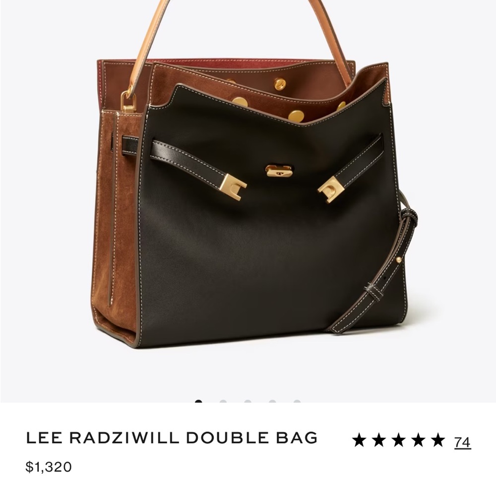 Tory Burch Lee Radziwill Black and Brown Shoulder Bag